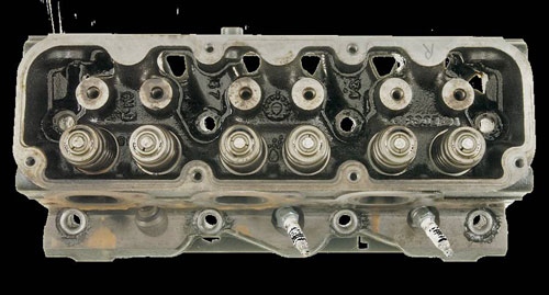 Cylinder head after cleanup with AMSOIL Engine and Transmission Flush.